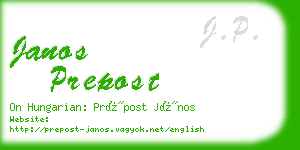 janos prepost business card